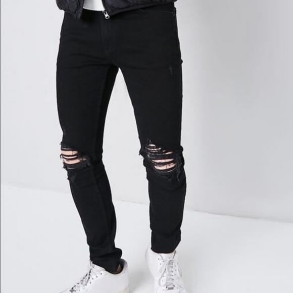 Forever 21 Jeans Forever 2 Mens Distressed Skinny Fit Jeans Size